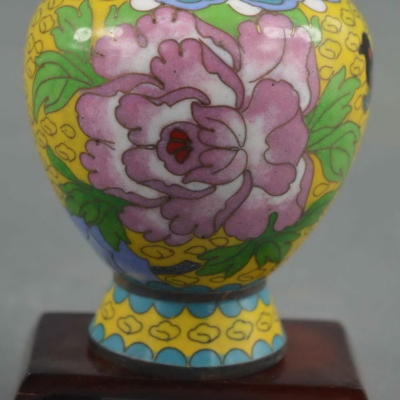 Chinese Collectible Old Cloisonne Rare Vase - Picture 4 of 7